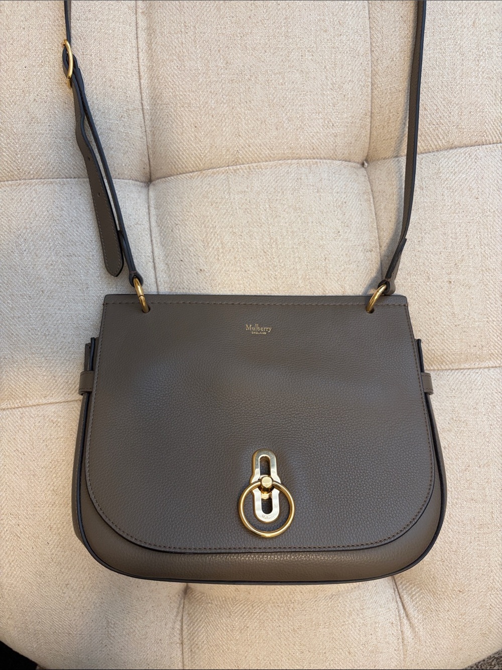 Reposh - Lovely Mulberry Amberley Satchel in Taupe